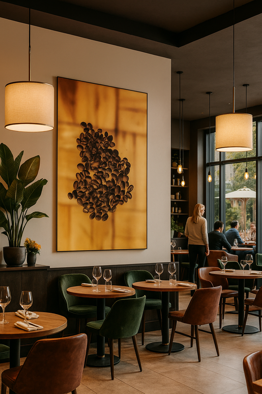 Coffee Love: Heart-Shaped Coffee Beans Art Print | Warm and Inviting