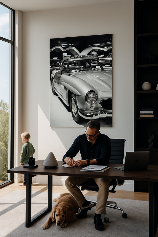 Iconic Elegance: Mercedes-Benz 300 SL Gullwing Art Print | Classic Automotive Mastery