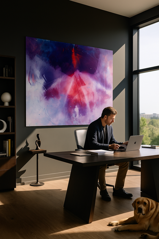 Abstract Art Print | Red, Purple & Blue Modern Wall Art