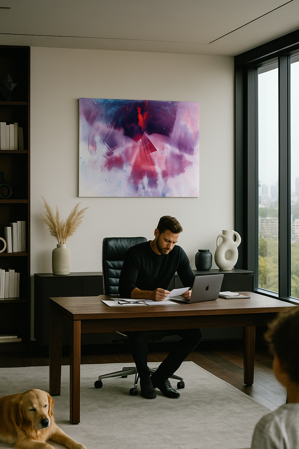 Abstract Art Print | Red, Purple & Blue Modern Wall Art