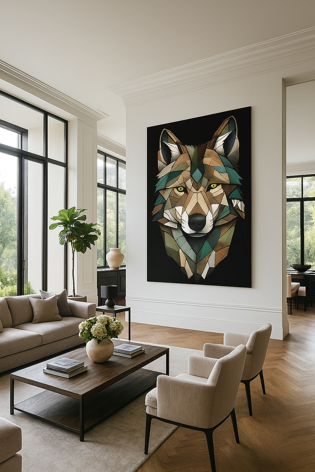 Geometric Wolf Art | Low-Poly Animal Portrait Print