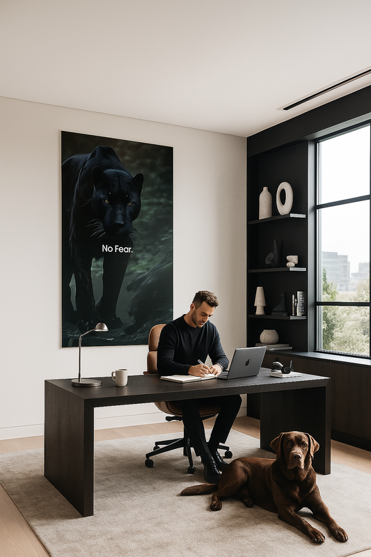 Intense Focus: Black Panther Eye Art Print | Wildlife-Themed Wall Decor