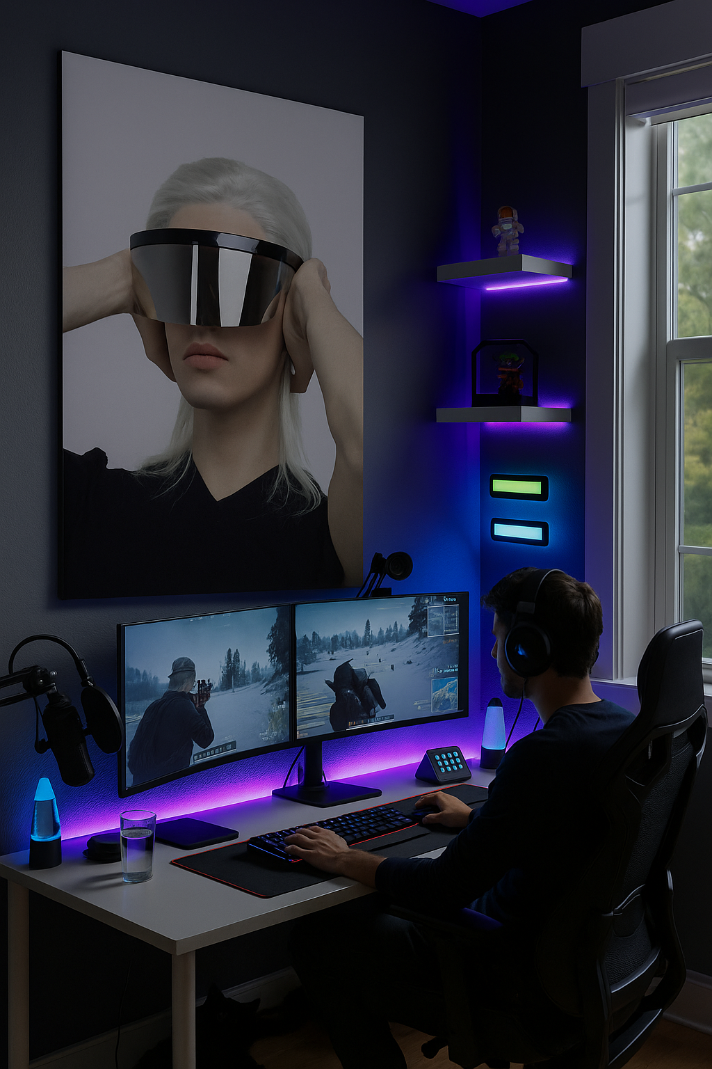 Future Vision: Futuristic Visor Art Print | Minimalist Sci-Fi Aesthetic