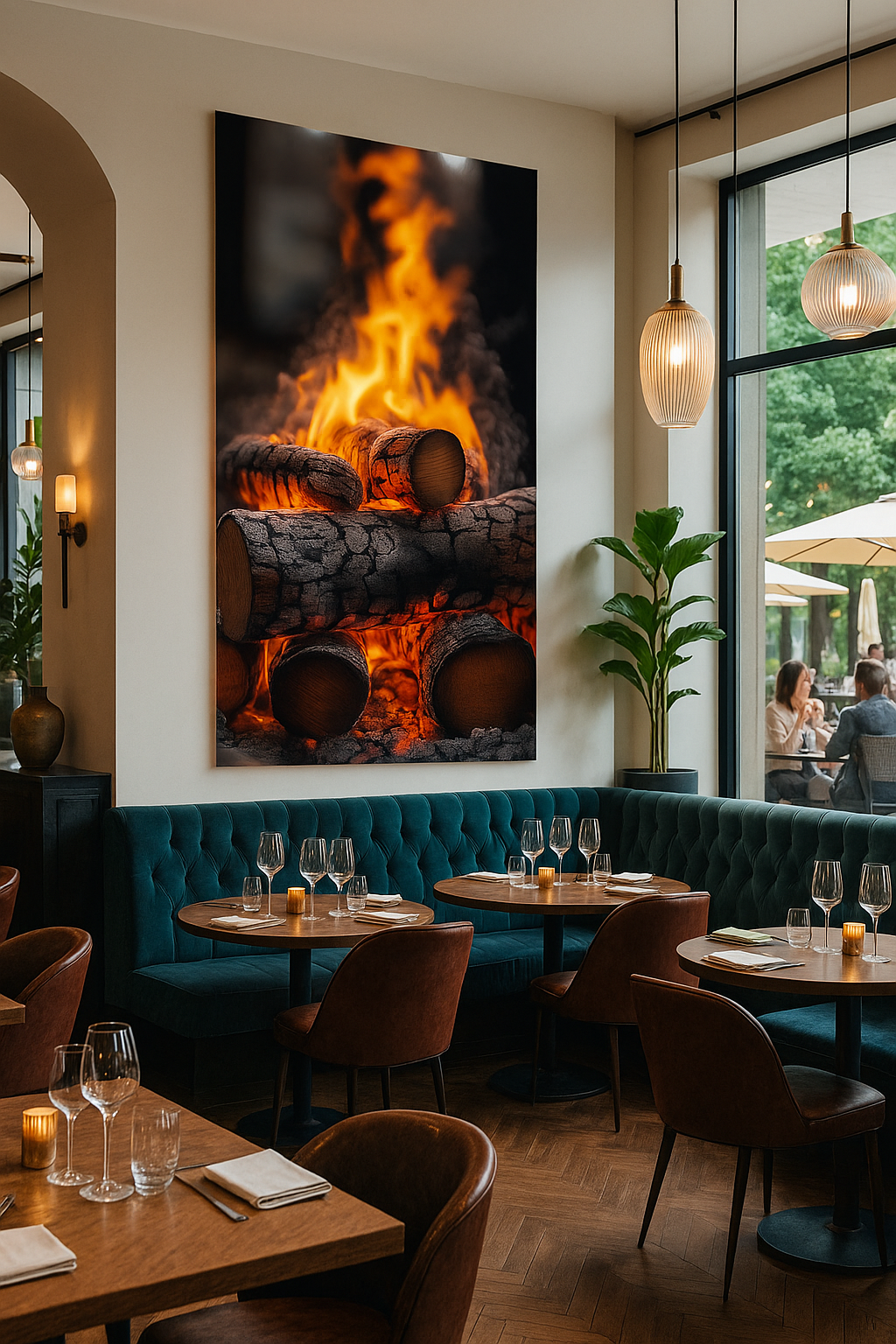 Cozy Campfire Glow Digital Art Print