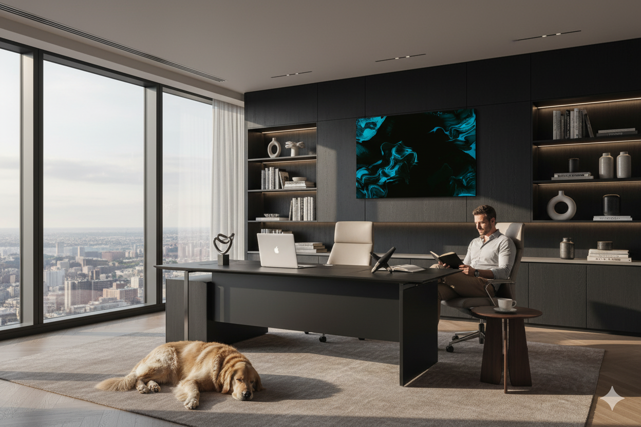 Deep Blue Serenity: Abstract Fluid Art Print | Moody Ocean Vibes