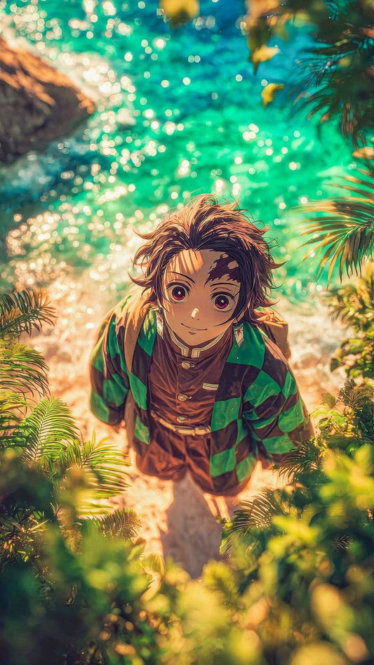 Tropical Breeze – Relaxed Anime Canvas Art