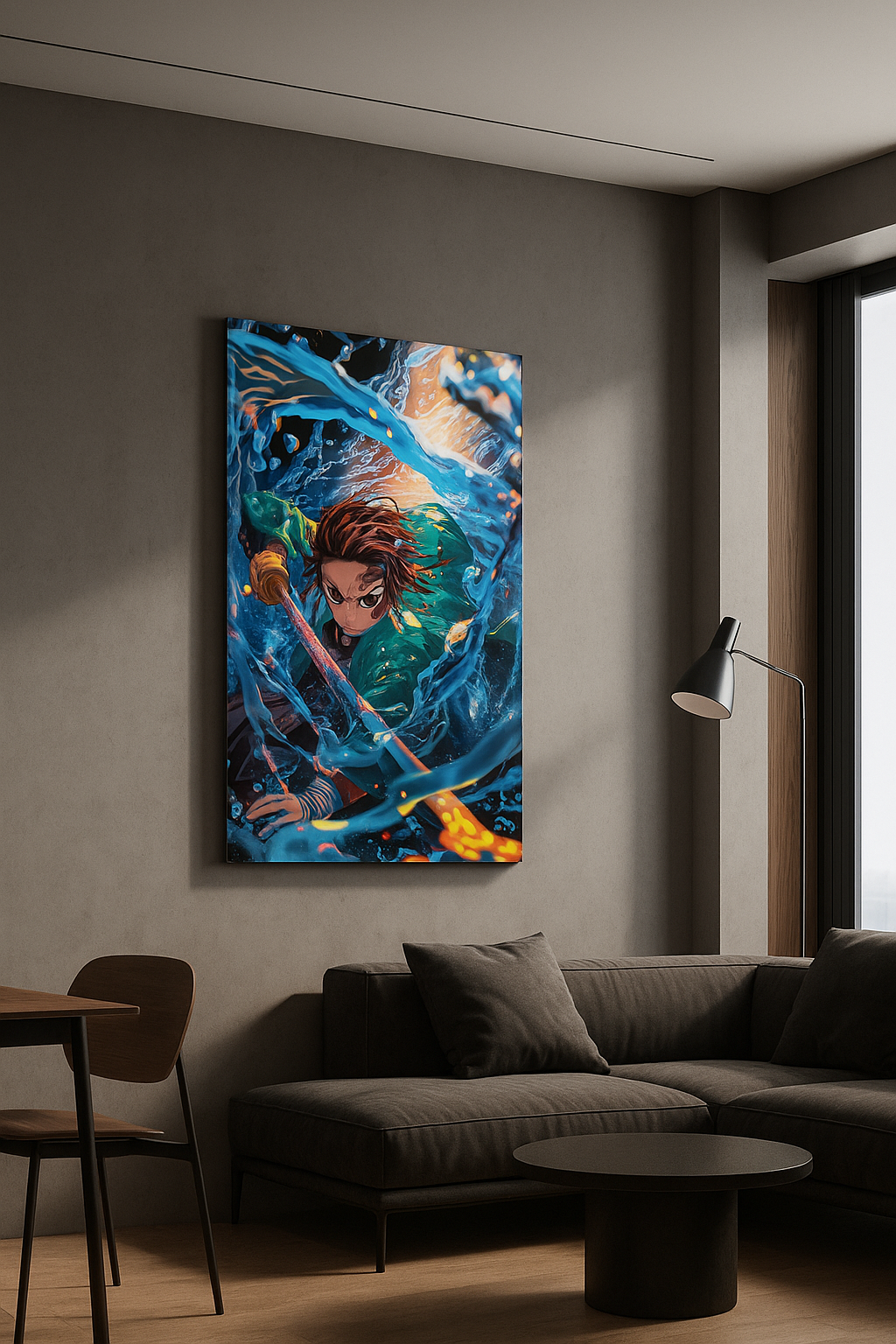 Water Blade Fury – Dynamic Anime Canvas Art