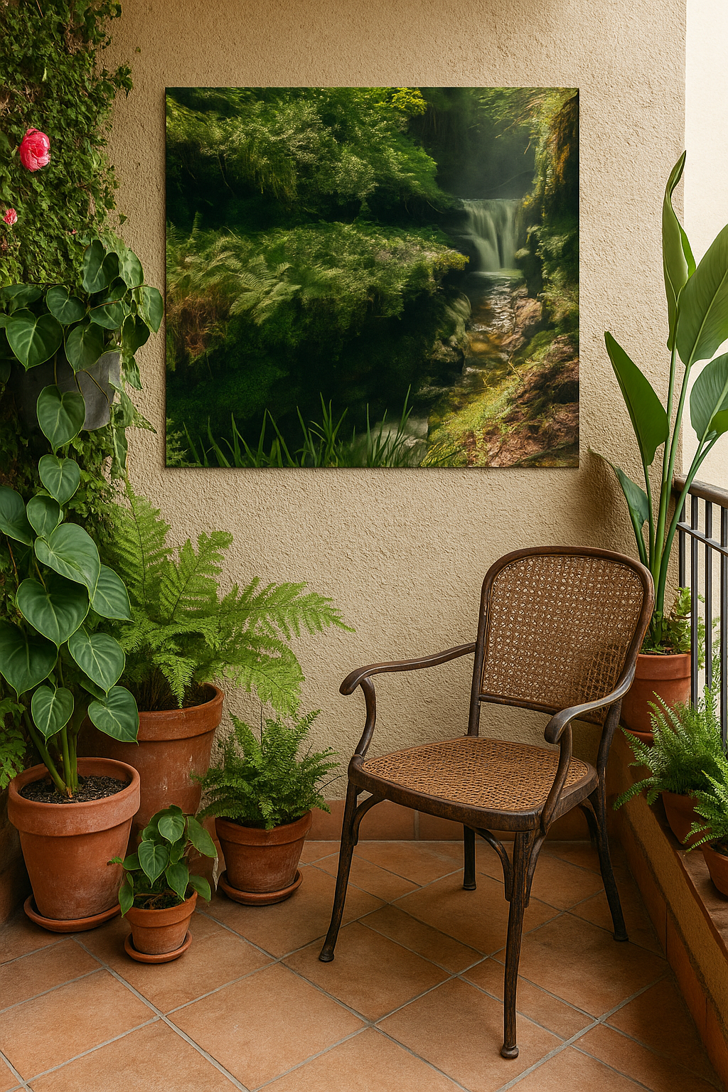 balcony with plants