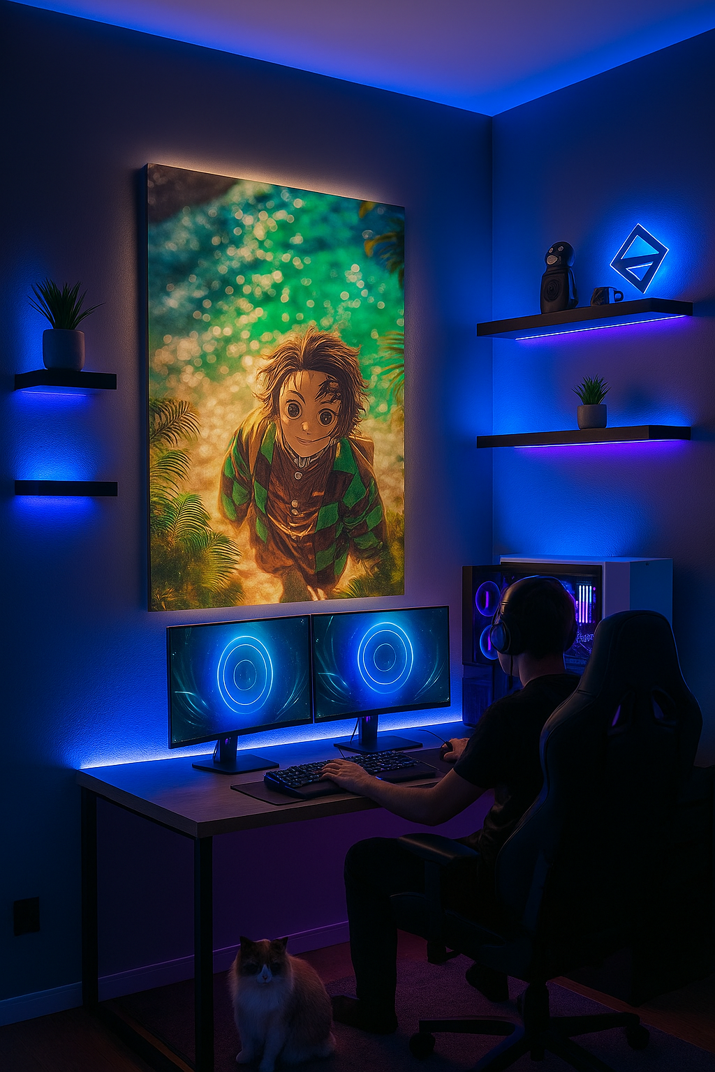 Tropical Breeze – Relaxed Anime Canvas Art