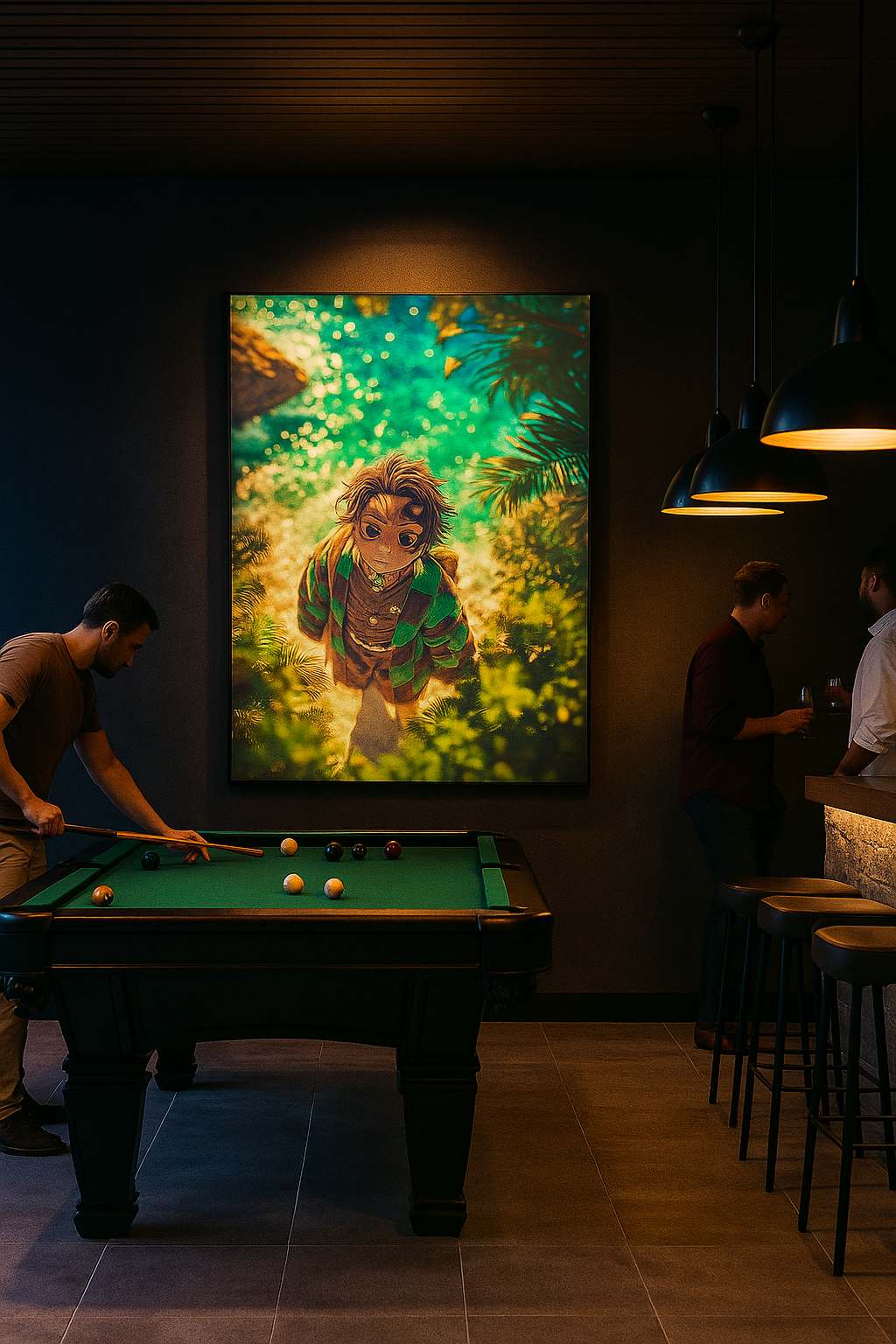 Tropical Breeze – Relaxed Anime Canvas Art