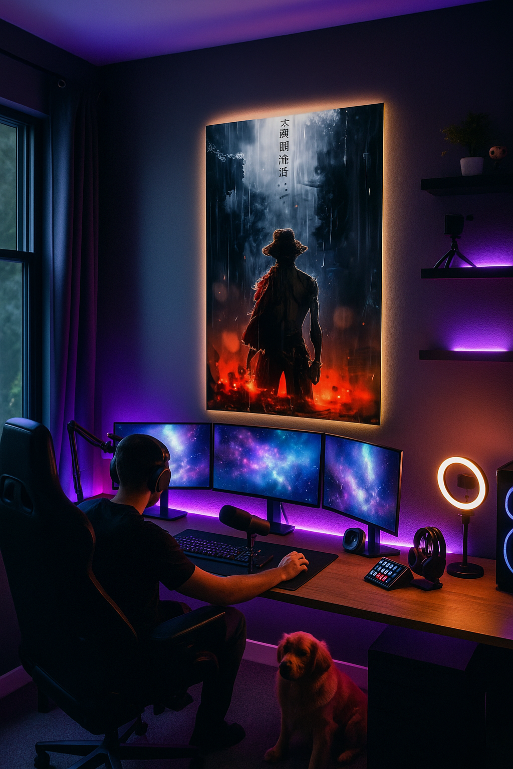 Flames of Resolve – Epic Anime Canvas Art