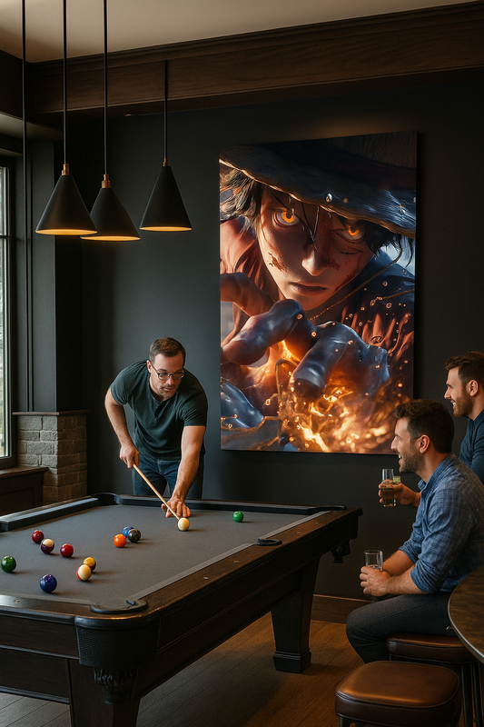 Fiery Willpower – Intense Anime Canvas Art