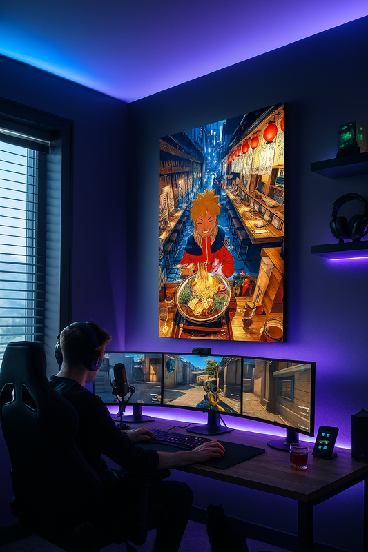 Fiery Willpower – Intense Anime Canvas Art