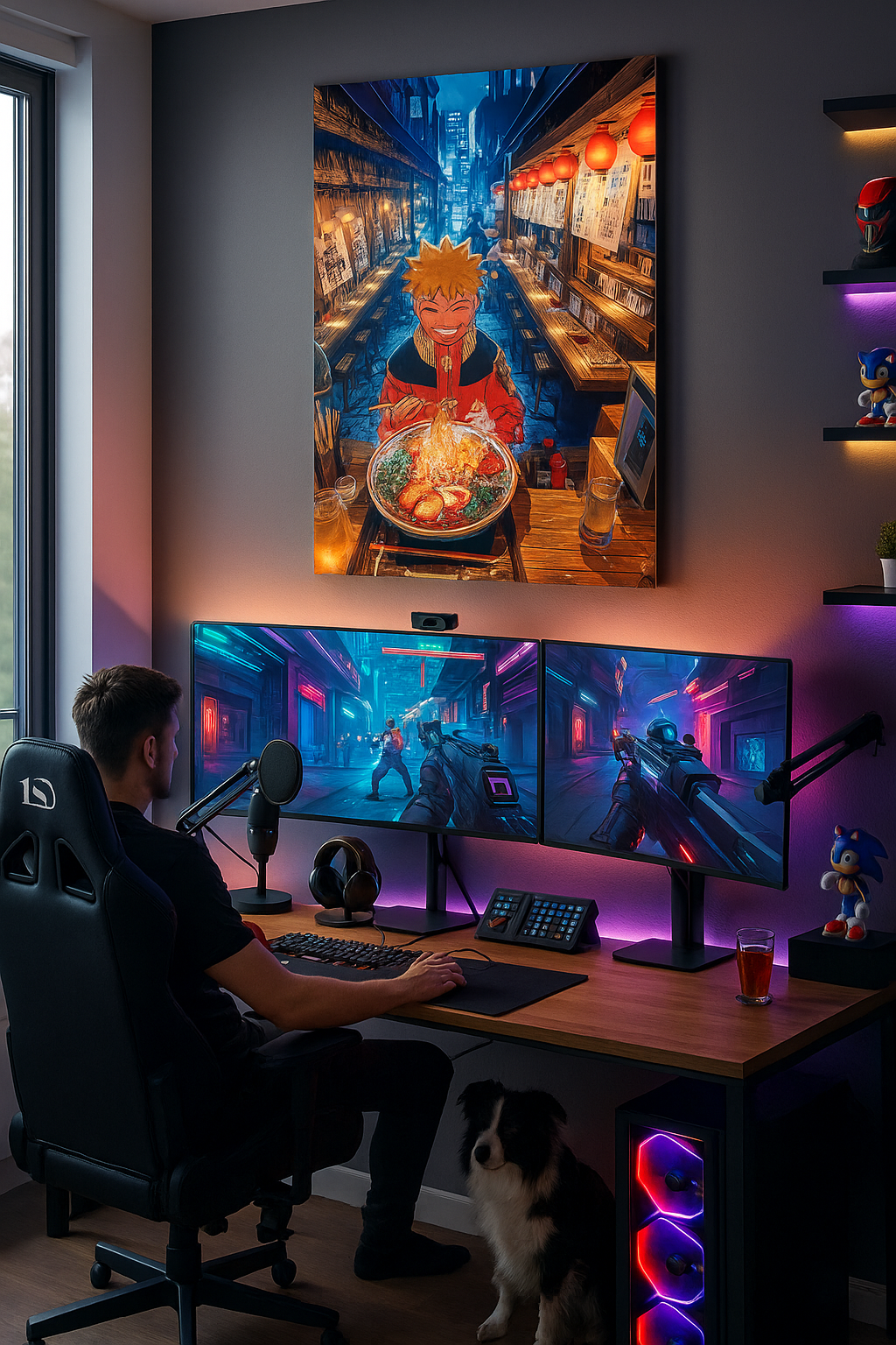 Fiery Willpower – Intense Anime Canvas Art