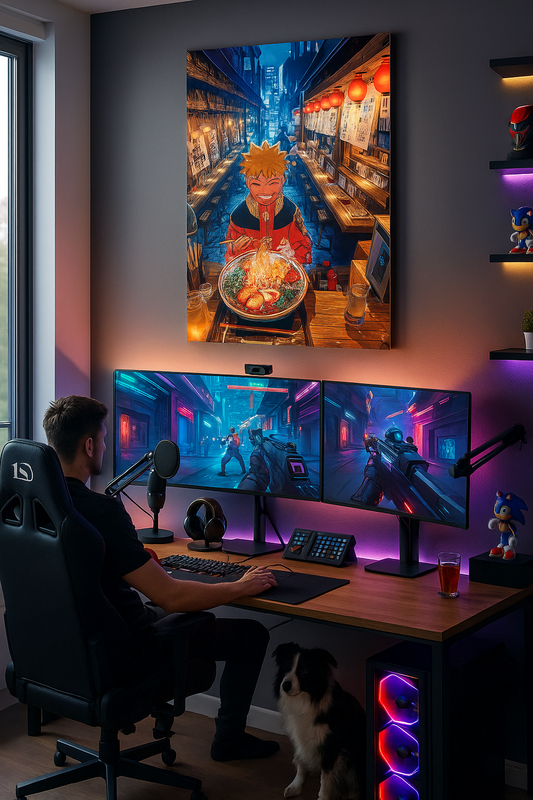 Fiery Willpower – Intense Anime Canvas Art