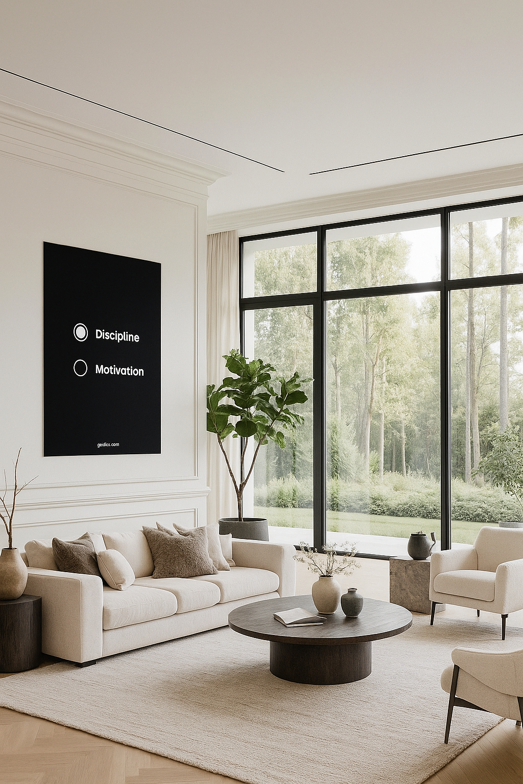 Discipline vs. Motivation: Minimalist Motivational Art Print | Empowering Choice