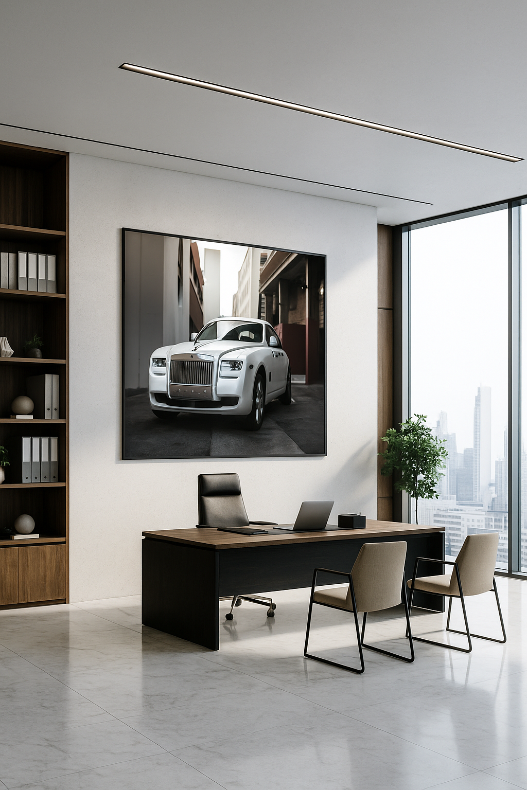 Elegance in Motion: Rolls-Royce Art Print | Luxury on the Streets