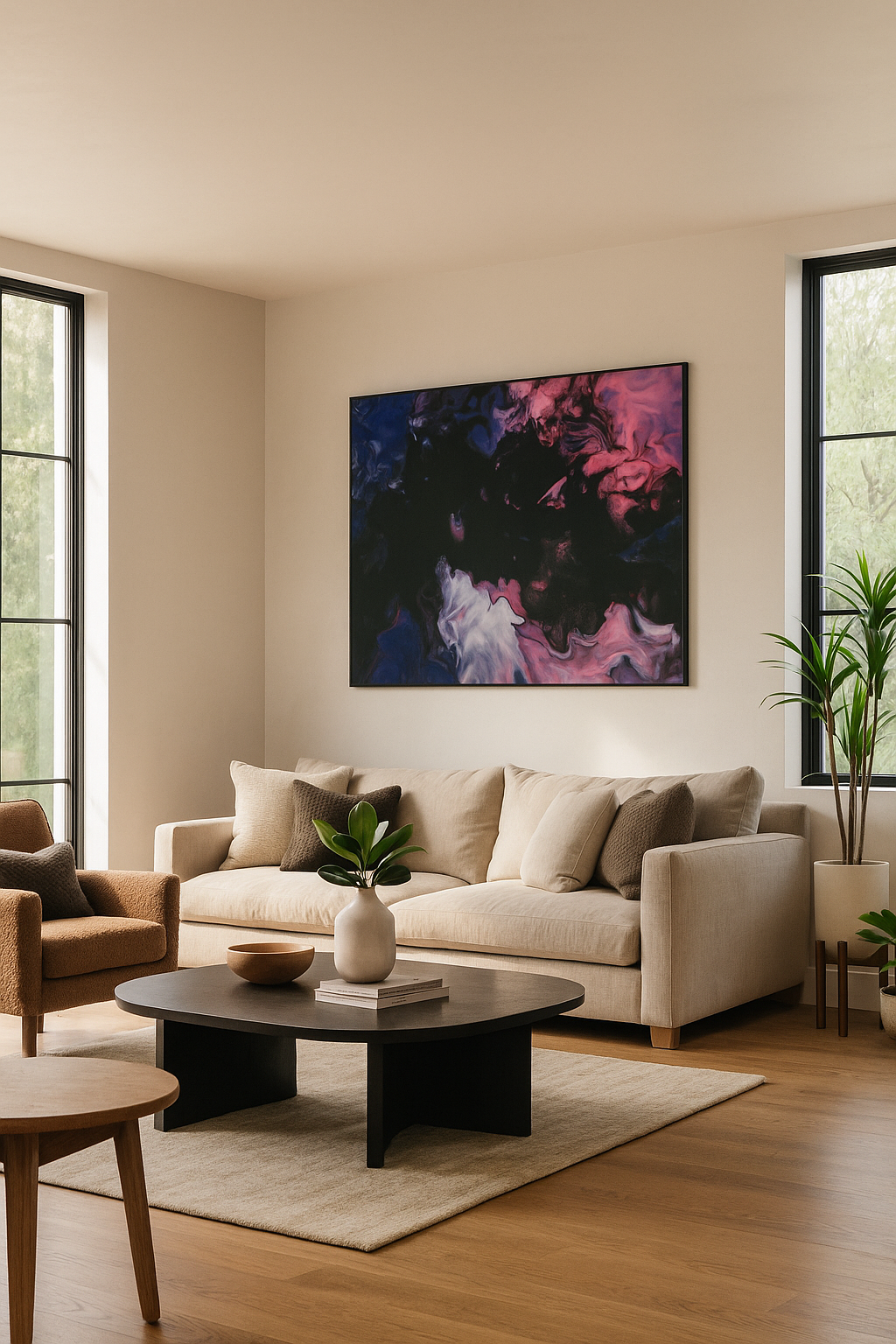 Cosmic Dreams: Abstract Fluid Art Print | Vibrant Nebula Vibes