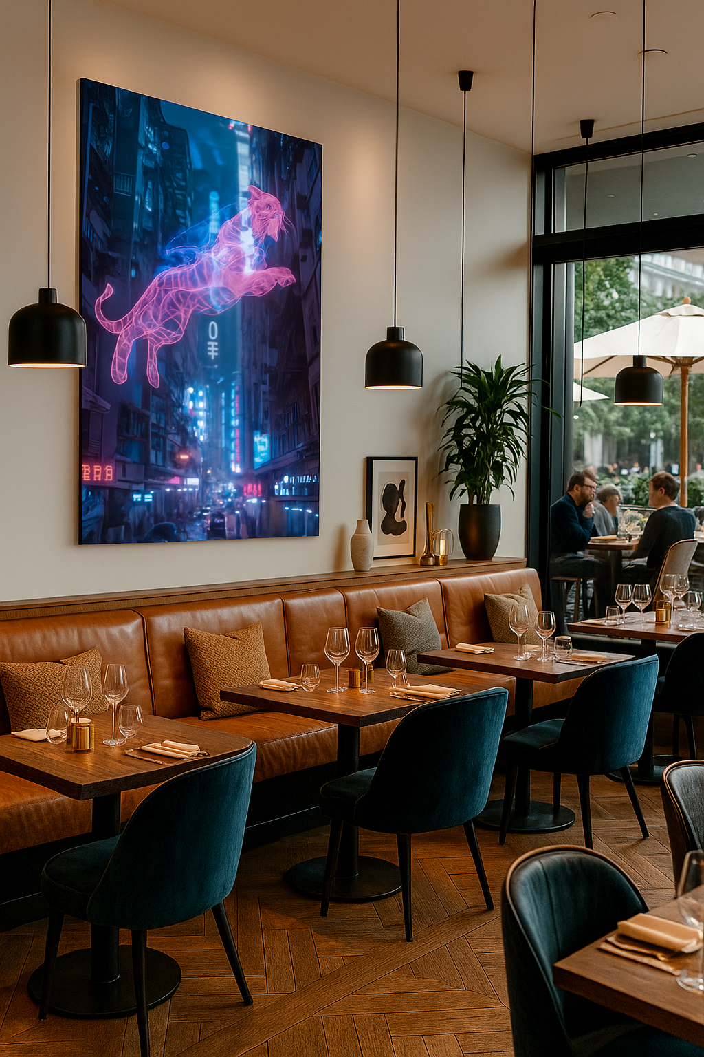 Cyberpunk Jungle: Neon Tiger in the City | Futuristic Urban Art