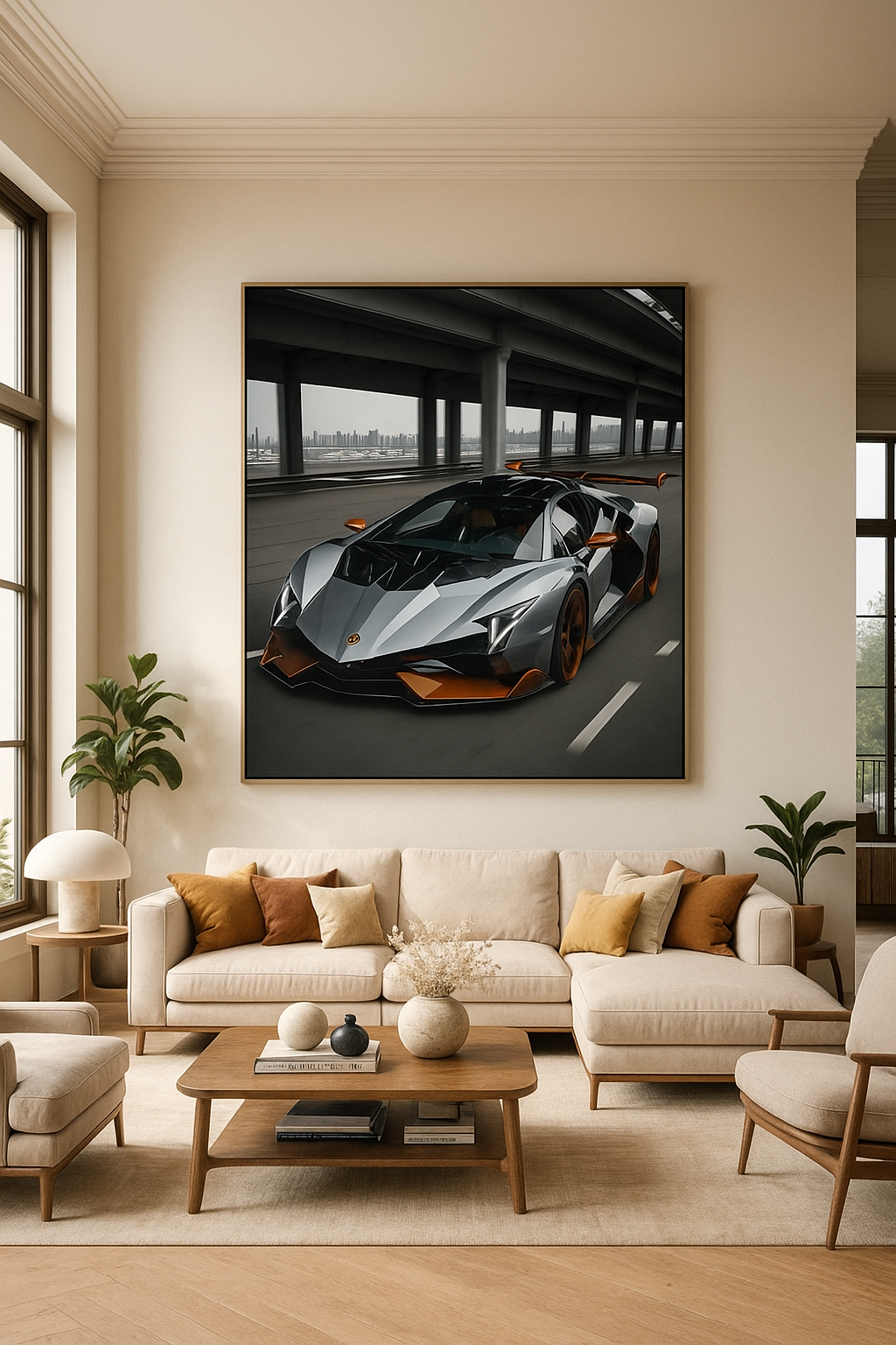 Lamborghini Hypercar with Orange Accents | High-Performance Sports Car
