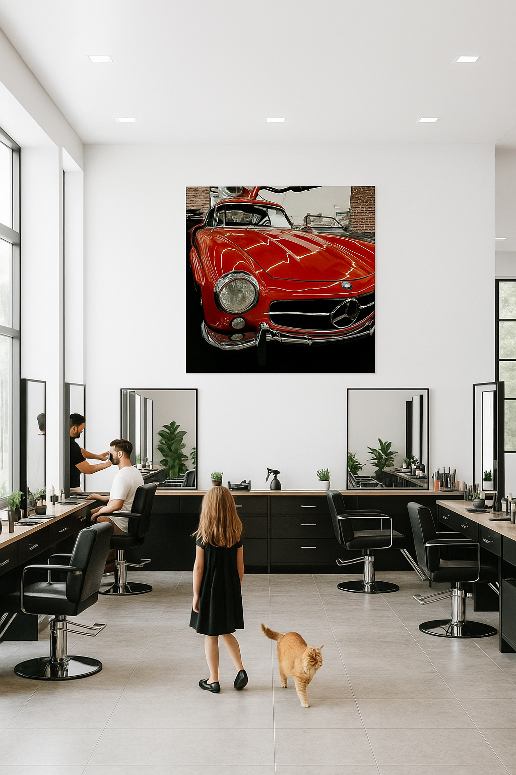 Mercedes-Benz 300 SL Gullwing | Red Vintage Sports Car