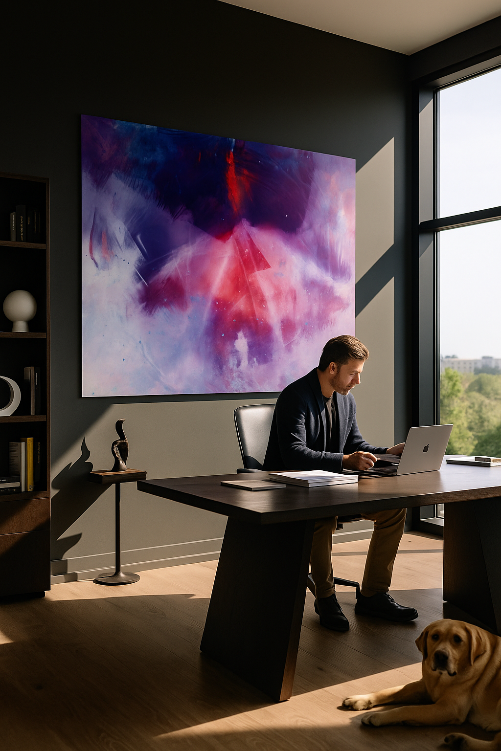 Abstract Art Print | Red, Purple & Blue Modern Wall Art