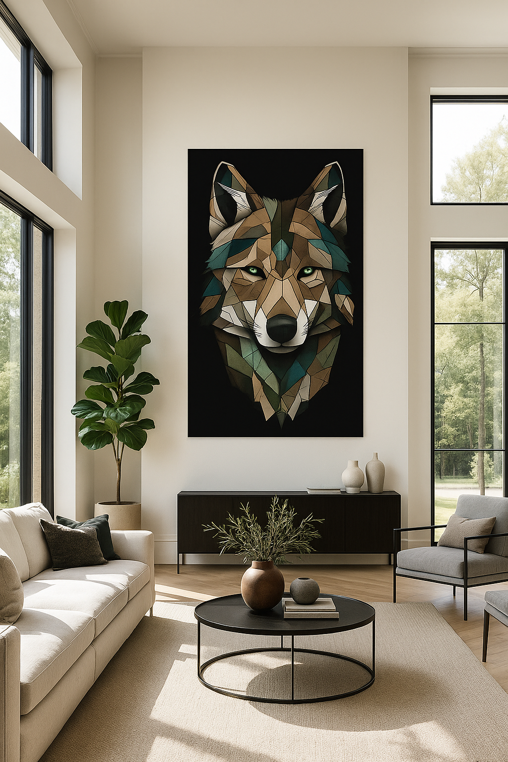 Geometric Wolf Art | Low-Poly Animal Portrait Print