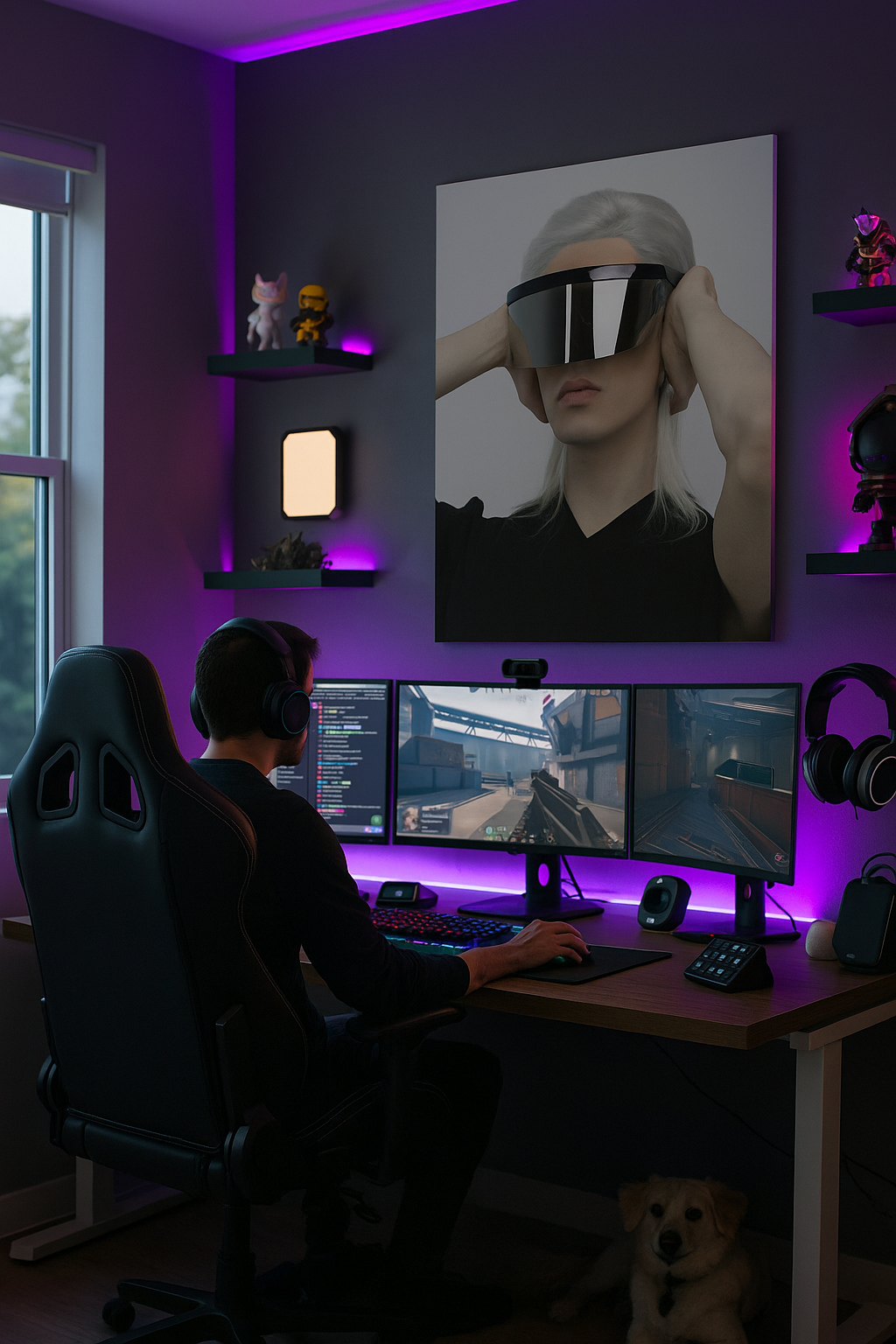 Future Vision: Futuristic Visor Art Print | Minimalist Sci-Fi Aesthetic