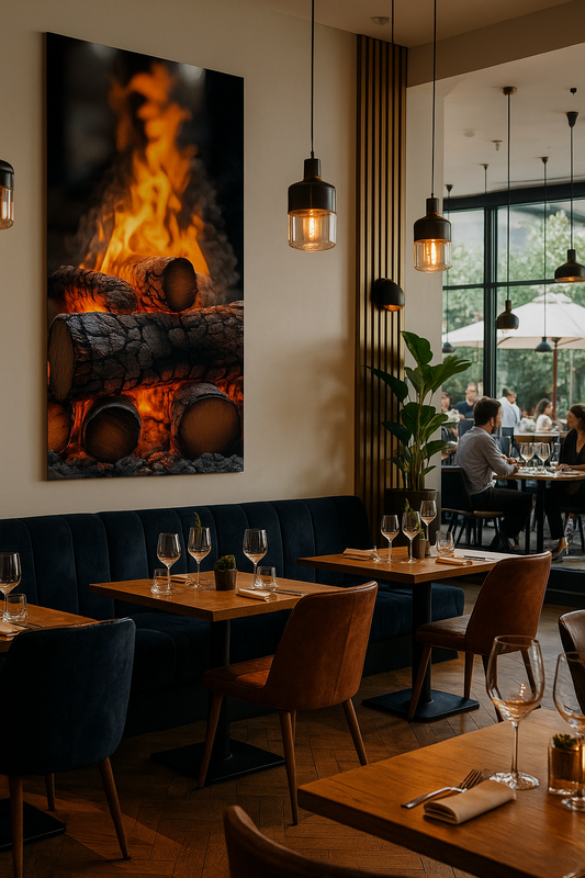 Cozy Campfire Glow Digital Art Print