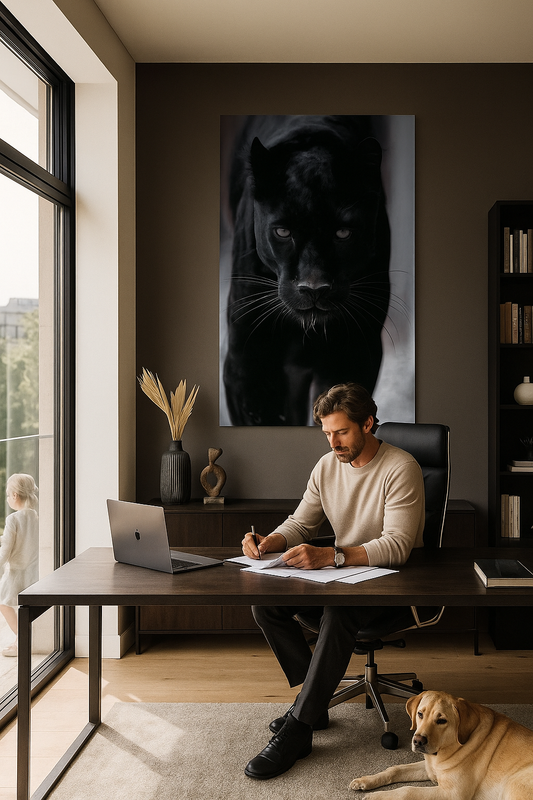 No Fear: Black Panther Motivational Art Print | Bold & Powerful Presence