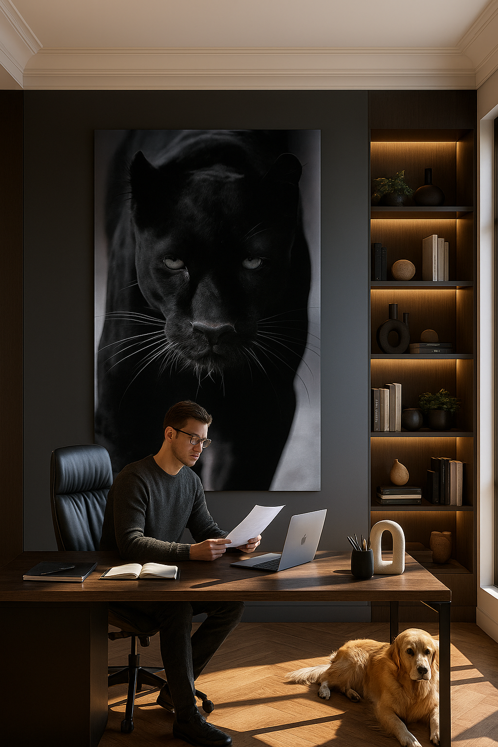 No Fear: Black Panther Motivational Art Print | Bold & Powerful Presence