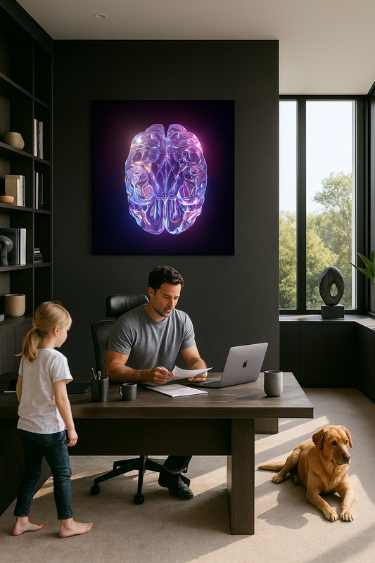 "Iridescent Mind" - Abstract Brain Art Print