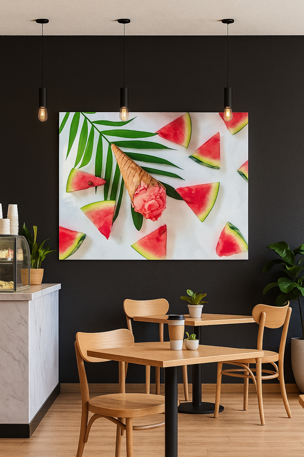 Watermelon flavored ice cream