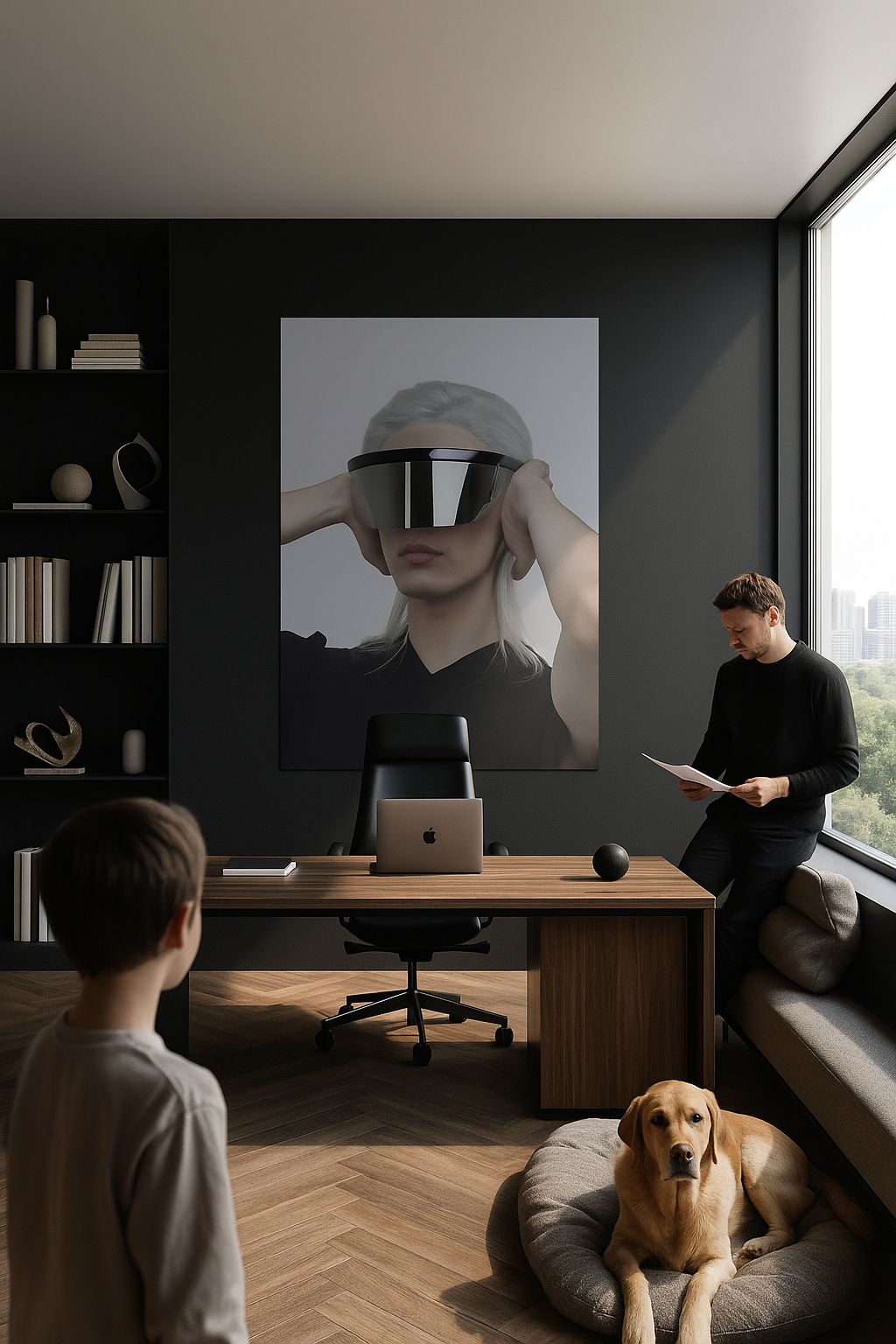 Future Vision: Futuristic Visor Art Print | Minimalist Sci-Fi Aesthetic