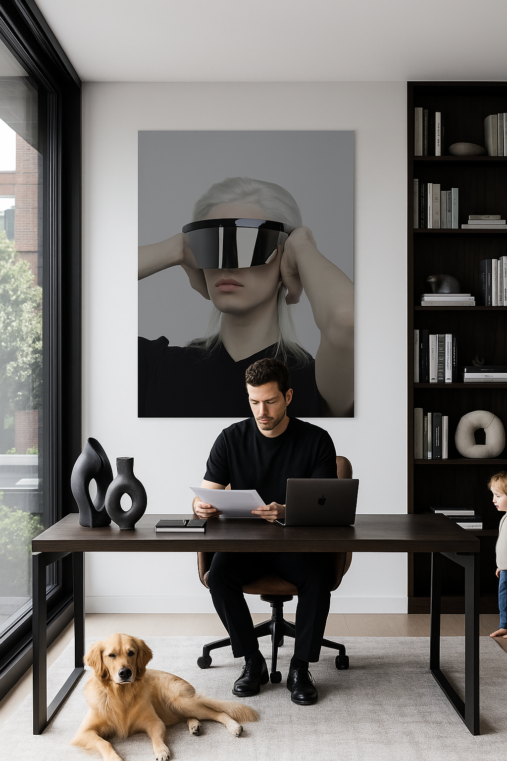 Future Vision: Futuristic Visor Art Print | Minimalist Sci-Fi Aesthetic