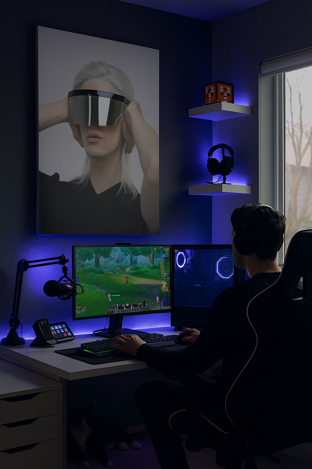 Future Vision: Futuristic Visor Art Print | Minimalist Sci-Fi Aesthetic