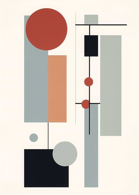 "Deconstructed Balance" - Modern Abstract Geometric Wall Art