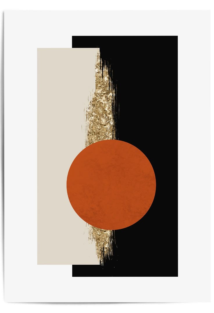 Golden Horizon" - Modern Abstract Geometric Wall Art