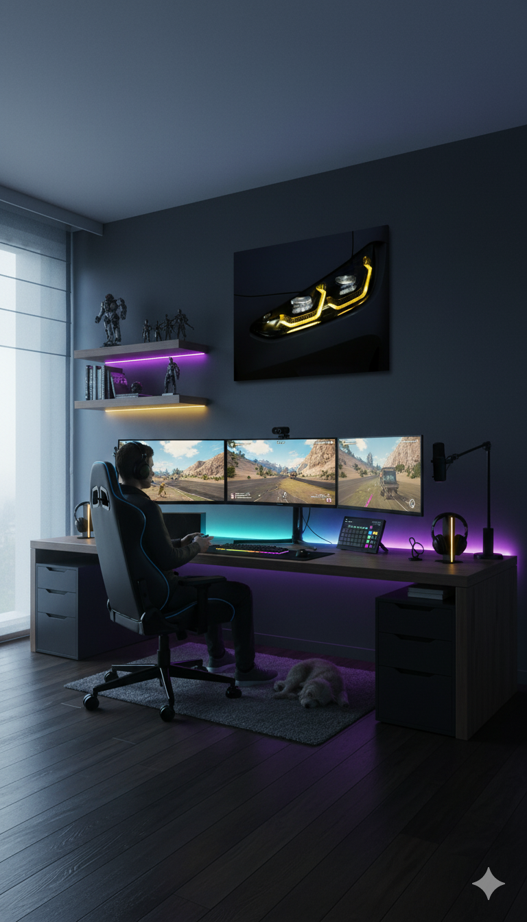 LED Car Headlight with Yellow DRL | High-Performance Automotive Lighting