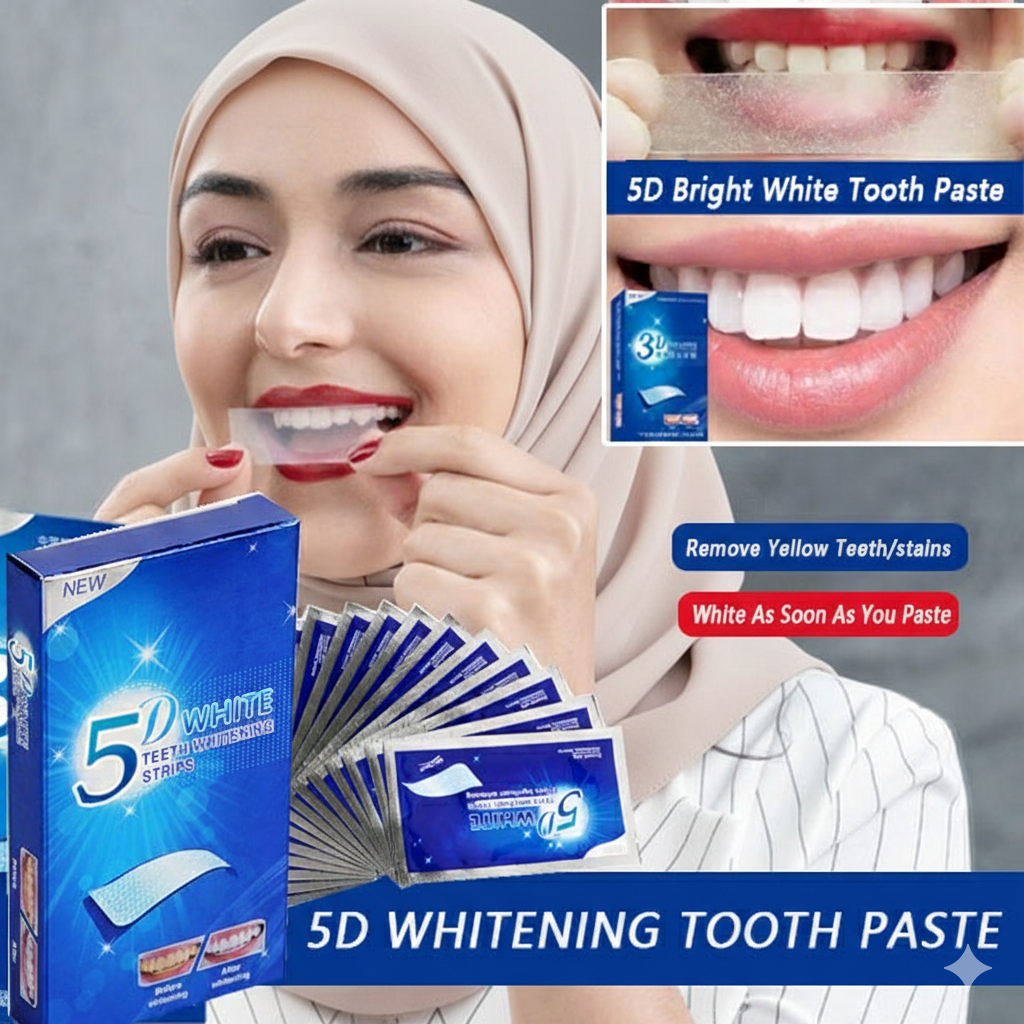 طقم تبييض فوري للعناية بصحة الفم (7 أكياس / 14 شريحة)