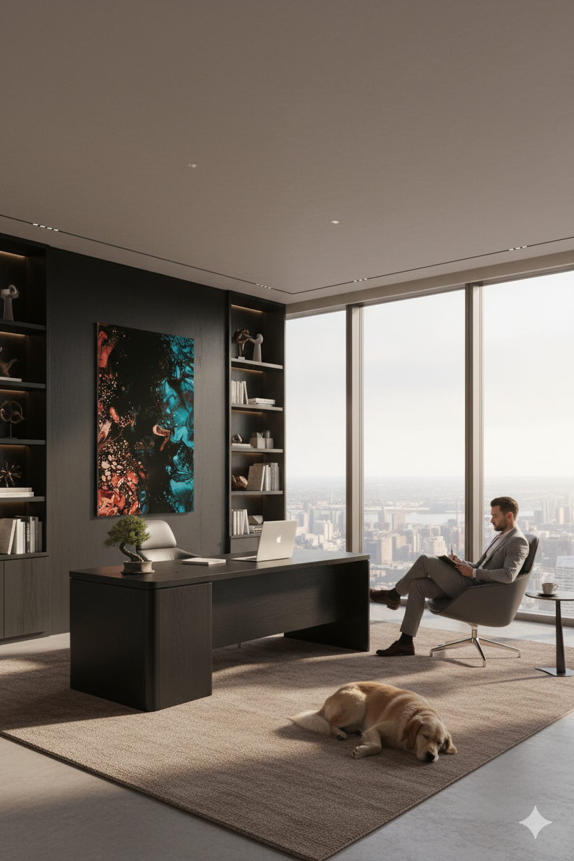 Vibrant Duality: Abstract Fluid Art Print | Red and Blue Harmony