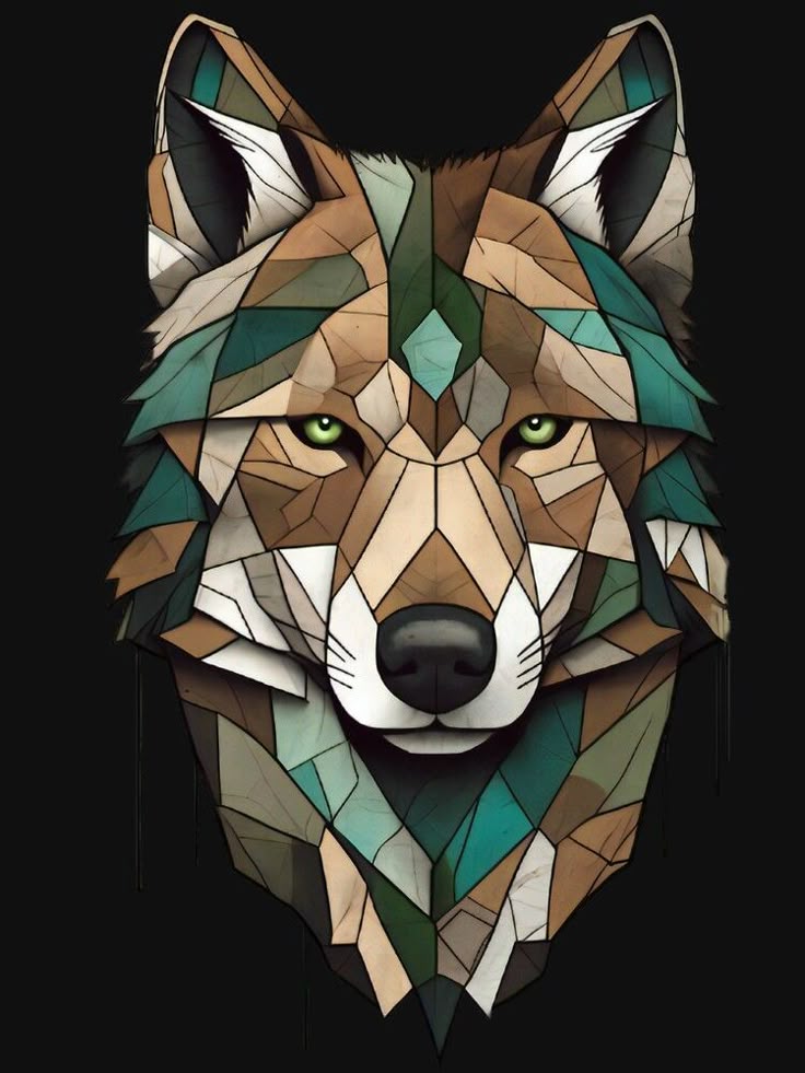 Geometric Wolf Art | Low-Poly Animal Portrait Print
