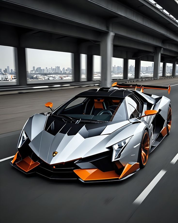 Lamborghini Hypercar with Orange Accents | High-Performance Sports Car