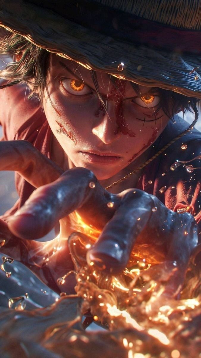 Fiery Willpower – Intense Anime Canvas Art