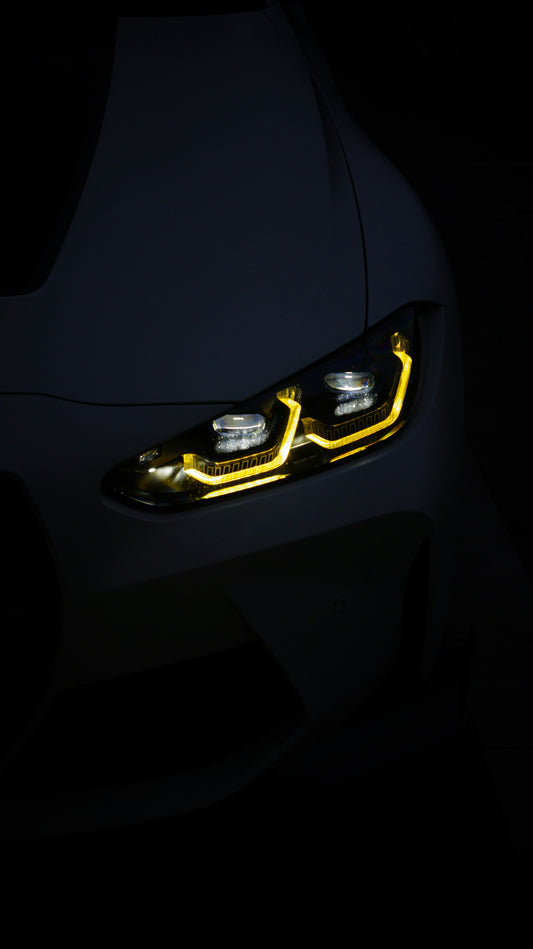 LED Car Headlight with Yellow DRL | High-Performance Automotive Lighting