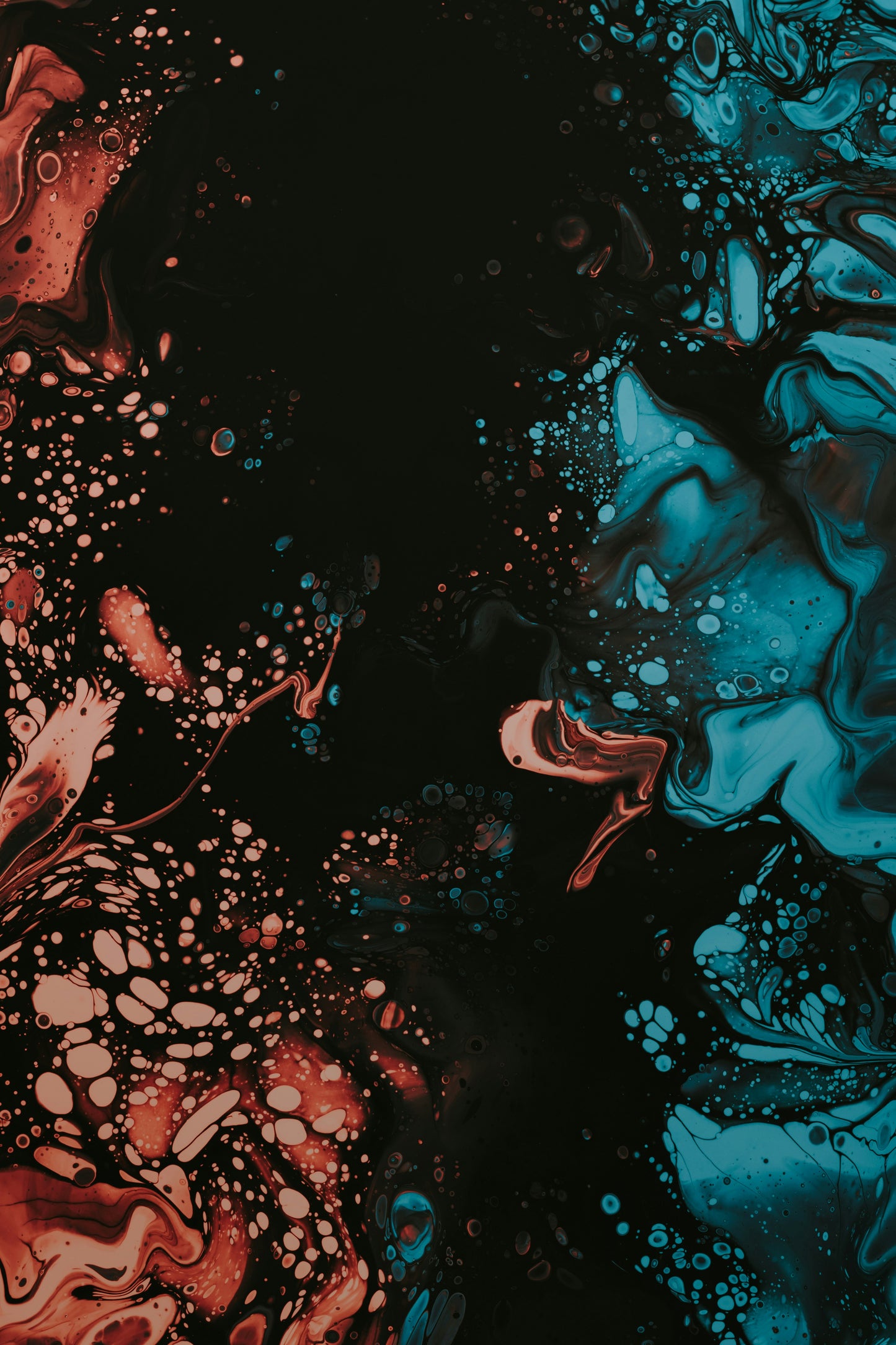 Vibrant Duality: Abstract Fluid Art Print | Red and Blue Harmony