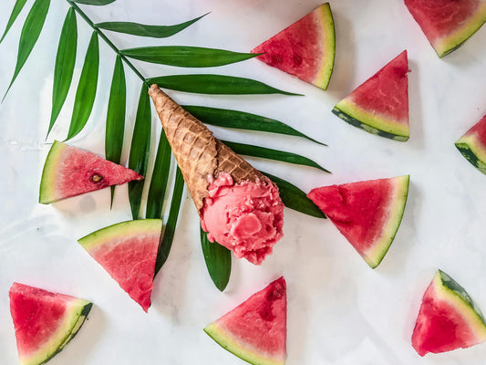 Watermelon flavored ice cream